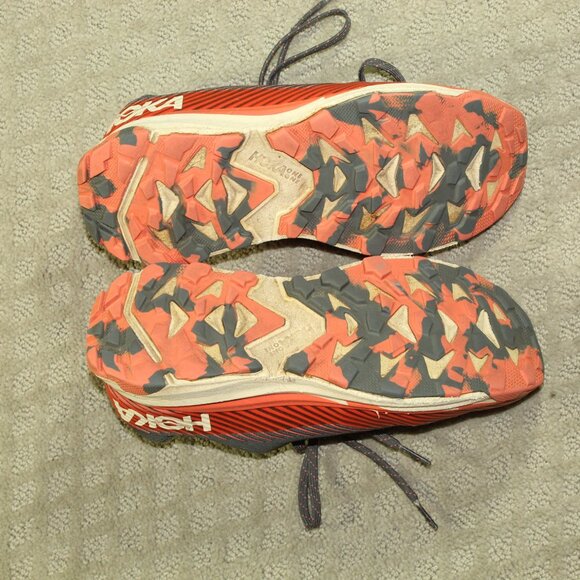 Size 8 - Hoka One One Torrent 2 Orange Grey Hiking Trail Sneakers - Picture 6 of 9